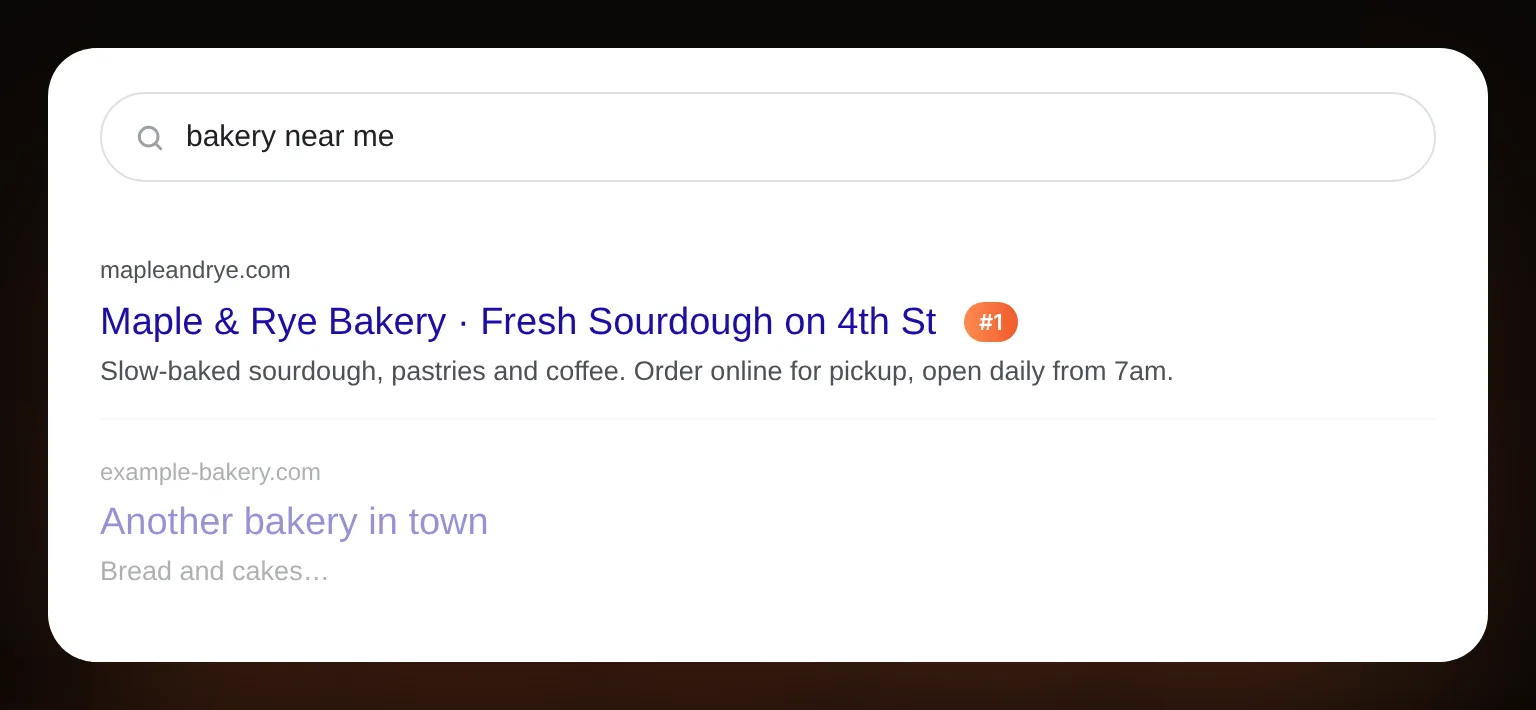 Showing up when people search