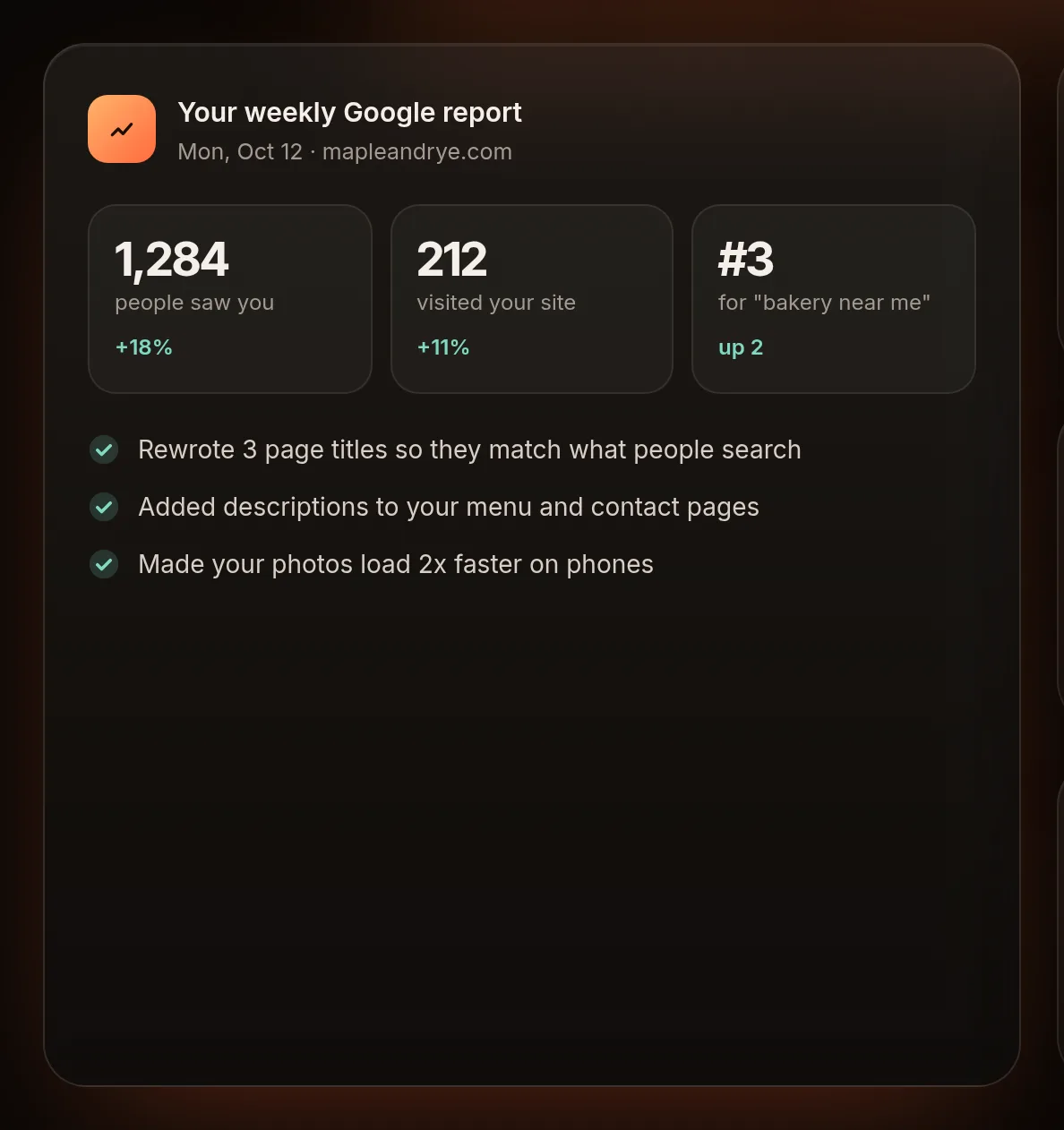 Your weekly report